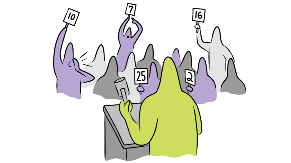 Multiple bidders at auction